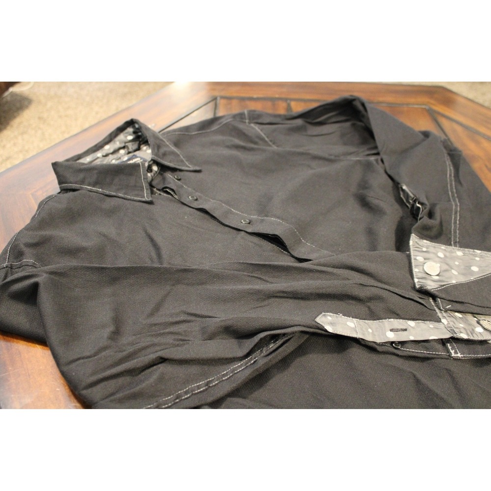 Scott Weiland Shirt Mens 3XL Black English Laundry Snap Front Contrast Cuff Long